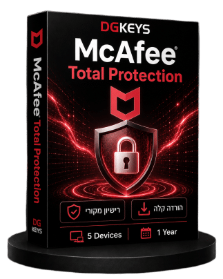 McAfee Total Protection | רישיון שנתי ל-5 מכשירים