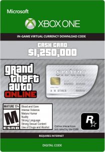 Grand Theft Auto Online (GTA V): Great White Shark Cash Card 1,250,000 – Xbox One - DGKeys