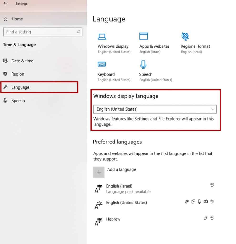 שינוי שפה בווינדוס 10! איך משנים את שפת המערכת ב-Windows 10? - DGKeys