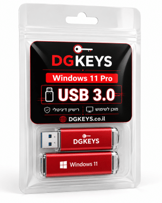 ערכת התקנה Windows 11 Pro עם USB 3.0 ורישיון דיגיטלי מבית DGKEYS